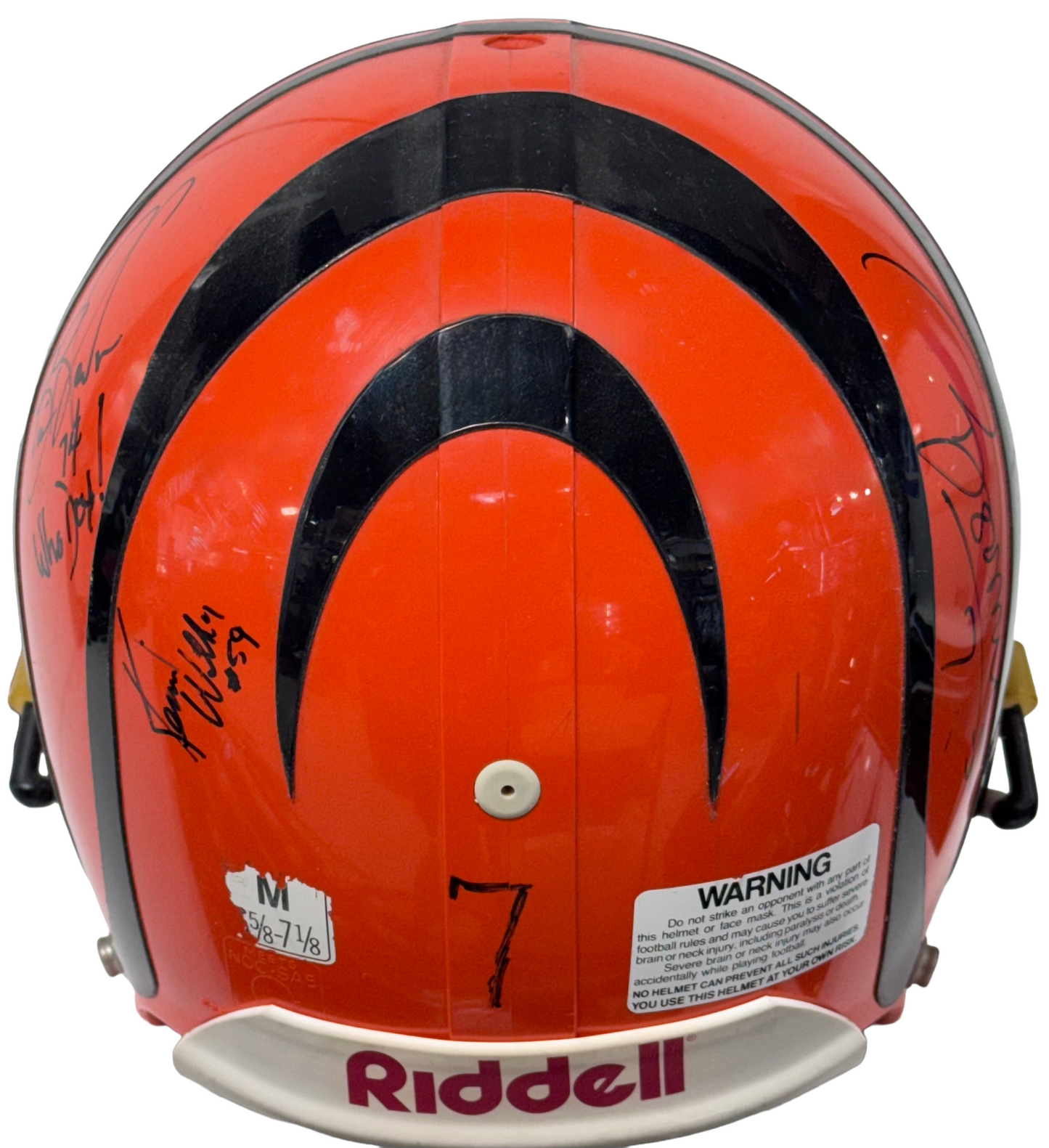 Late 80s Cinncinatti Bengals Signed Riddell Pro Helmet Boomer Esiason 5 Auto COA