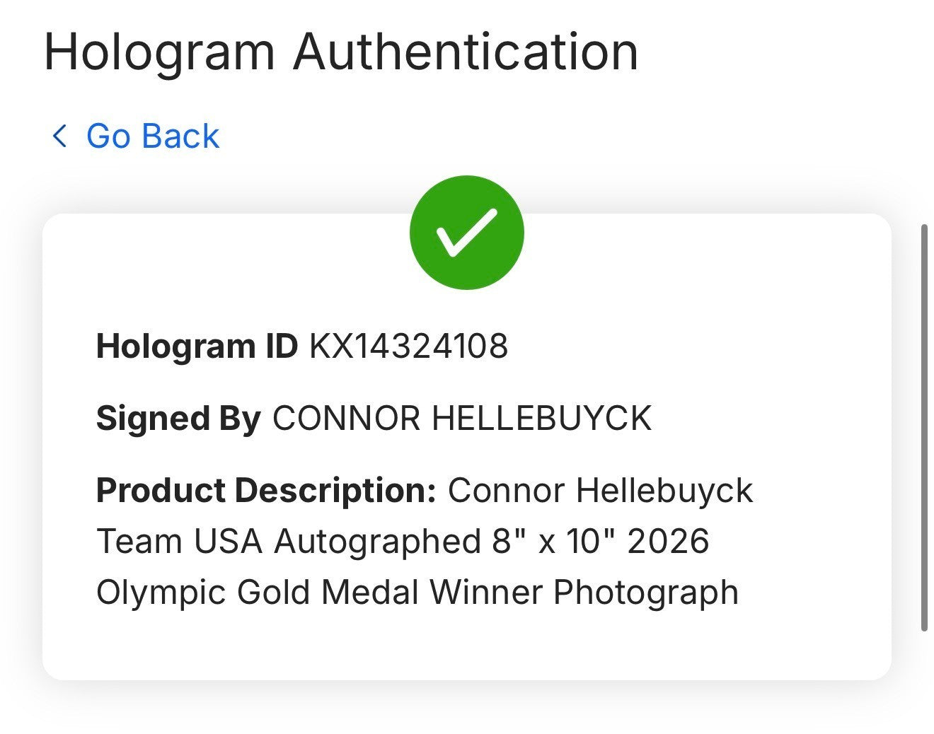 Connor Hellebuyck Signed Team USA 8x10 Framed Photo 26 Gold Medal Auto Fanatics