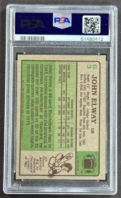 1984 Topps #63 John Elway Signed Rookie Card PSA 10  Gem Mint Auto Broncos HOF