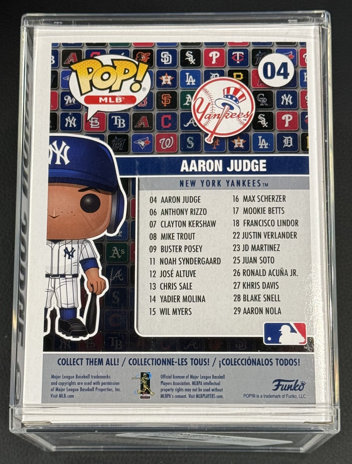 Aaron Judge Signed Funko Pop with Case NY Yankees Mint Auto Fanatics MLB COA