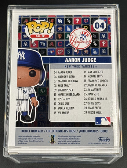 Aaron Judge Signed Funko Pop with Case NY Yankees Mint Auto Fanatics MLB COA