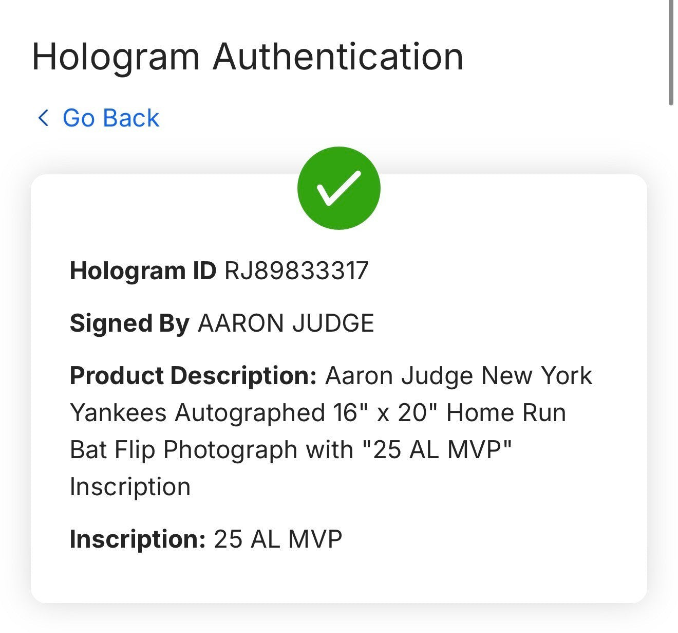 Aaron Judge Yankees Signed 16x20 Photo Framed Bat Flip 2025 MVP Auto Fanatics