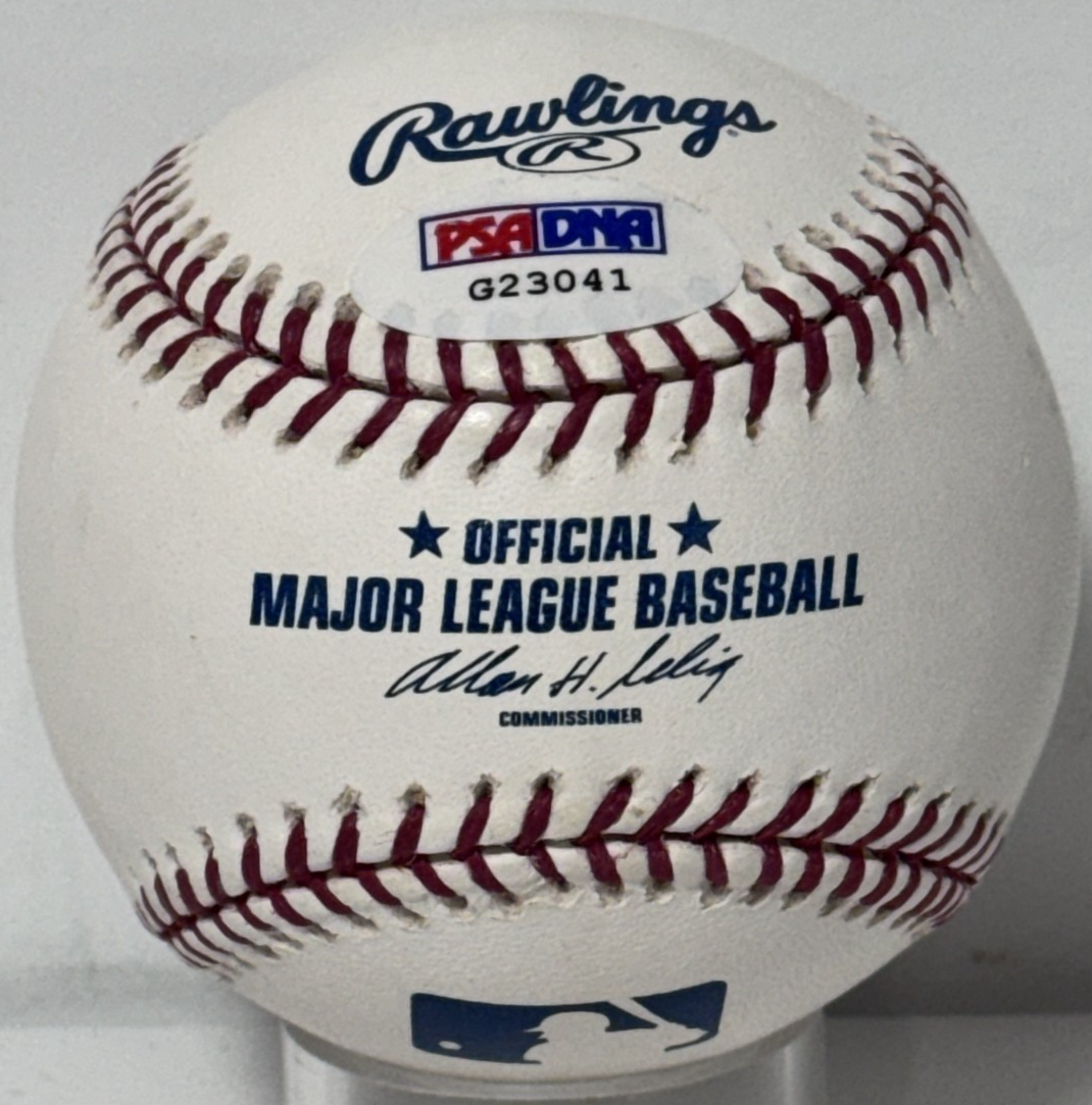 Bob Feller Signed Official Baseball HOF 62 Auto PSA COA Cleveland HOF