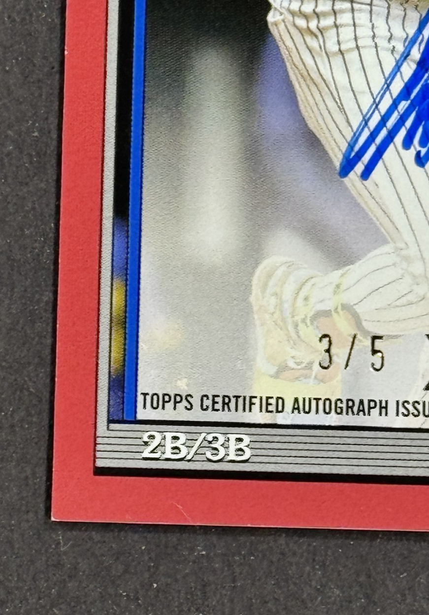 2026 Topps Series 1 Jazz Chisholm Jr Red 1991 Auto LE /5 #91A-JAZ NY Yankees