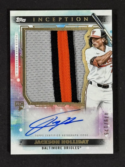 2024 Topps Inception Jackson Holiday RC Patch Auto LE/125 Orioles Rookie Mint