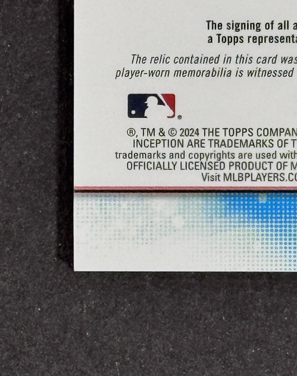 2024 Topps Inception Jackson Holiday RC Patch Auto LE/125 Orioles Rookie Mint