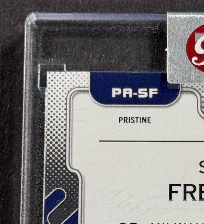 2025 Topps Pristine Sal Frelick Gold Auto 50/50 Milwaukee Brewers Mint Encased