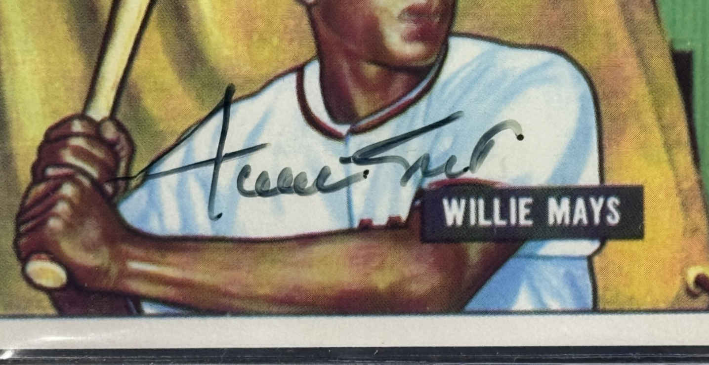 1951 Bowman Willie Mays RC Reprint LE/1951 Signed Auto BAS Authentic Giants HOF