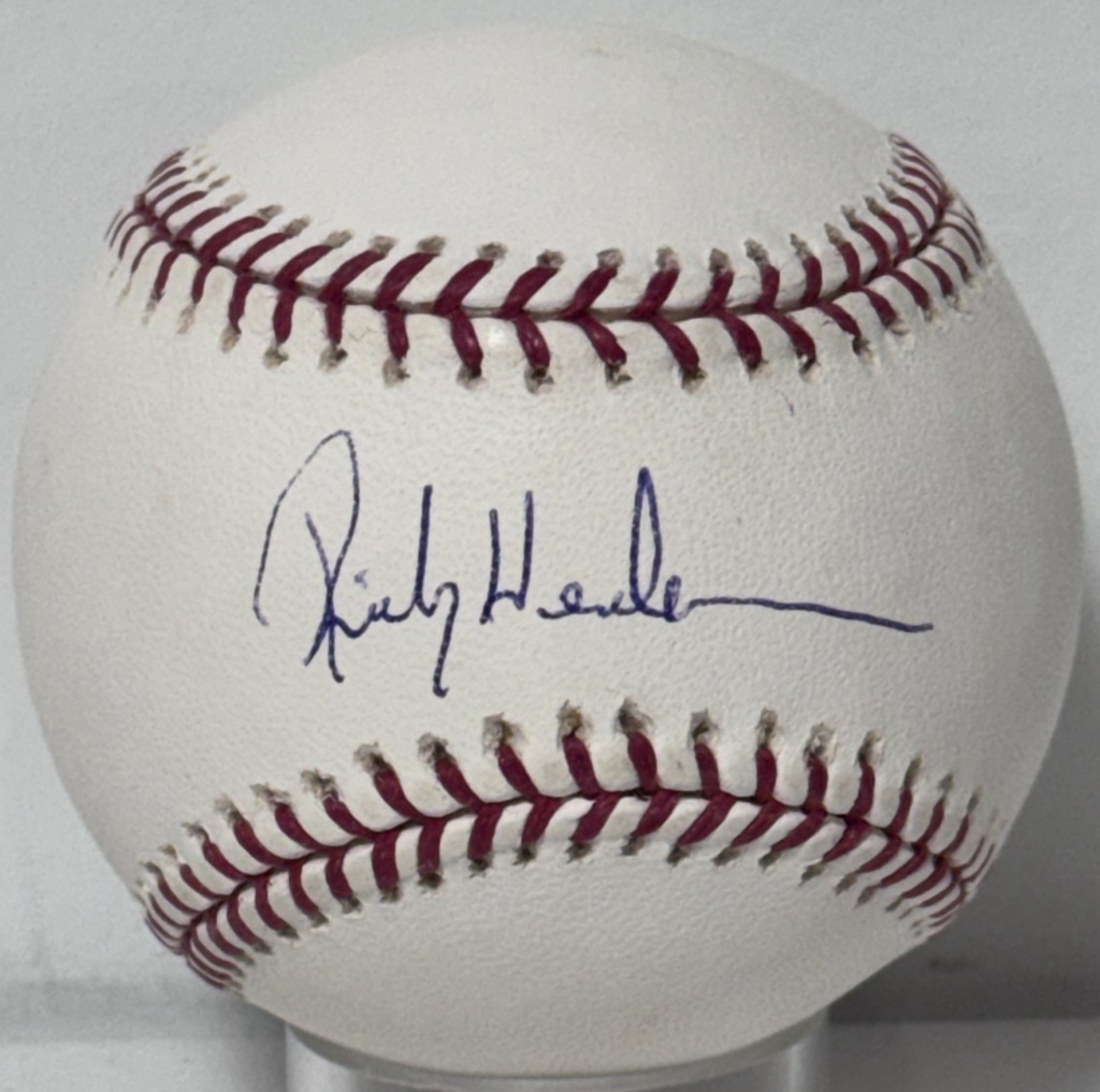 Rickey Henderson Signed Official Baseball Auto Steiner COA Athletics Yankees HOF