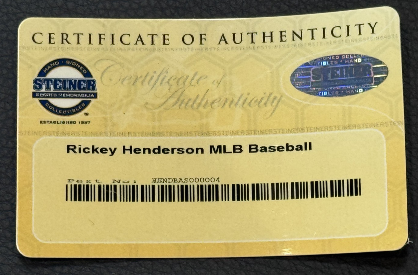 Rickey Henderson Signed Official Baseball Auto Steiner COA Athletics Yankees HOF