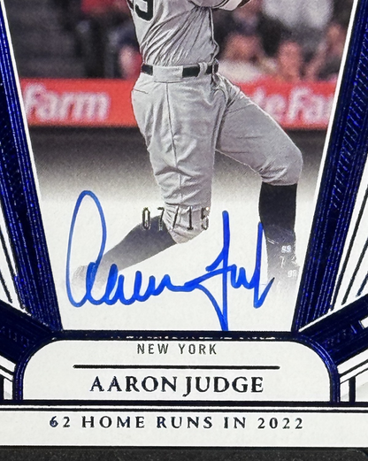 2024 Panini Flawless Aaron Judge Sapphire Moments Auto /15 SGC 9 Auto 10 Yankees