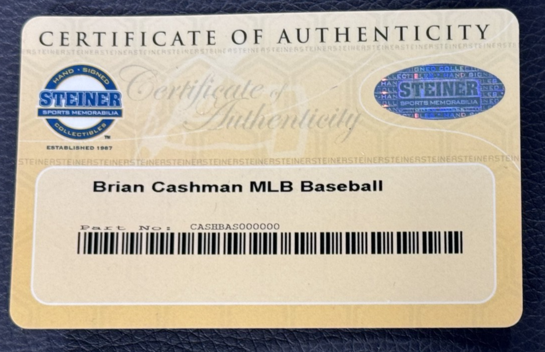 Brian Cashman Signed Official Baseball Auto Steiner COA NY Yankees GM VP