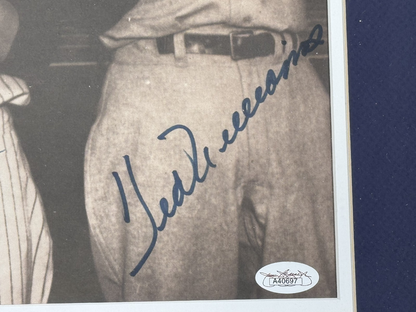 Joe DiMaggio Mickey Mantle Ted Williams Signed 11x14 Photo Framed Auto JSA LOA