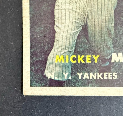 1957 Topps Set-Break # 95 Mickey Mantle Vg - Ex Nice Eye Appeal  Yankees HOF