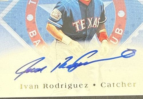 2002 Topps Certified Ivan Rodriguez MINT AUTO #TA2 Sp Rare Rangers HOF