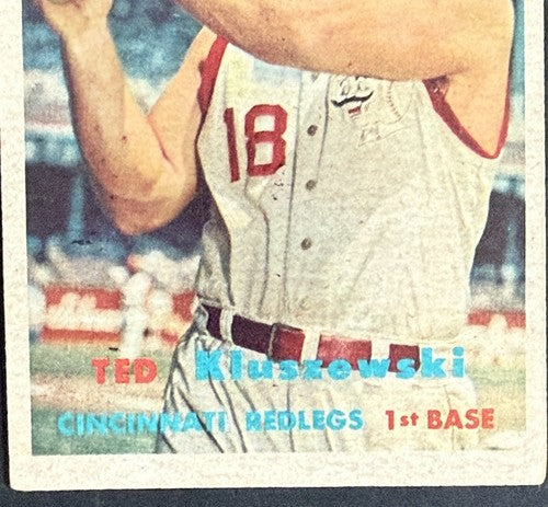1957 Topps Ted Kluszewski EX  #165 Muscle Jersey Shirt Cincinnati Reds
