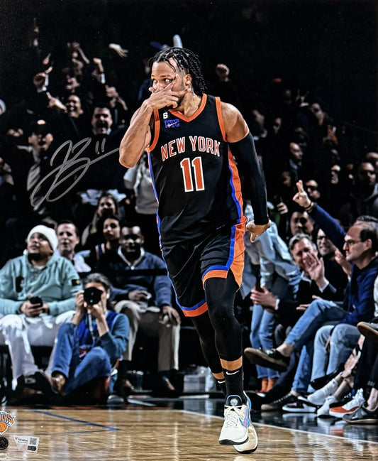 Jalen Brunson Signed 16x20 Framed Photo Celebration Knicks 26 Finals MVP Fan COA