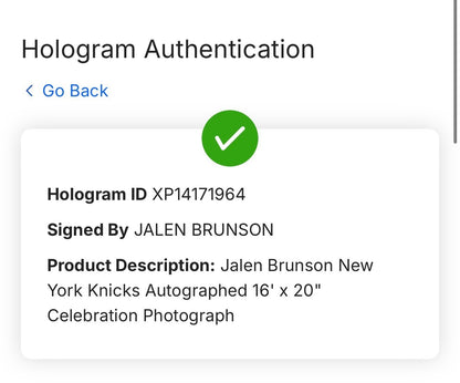Jalen Brunson Signed 16x20 Framed Photo Celebration Knicks 26 Finals MVP Fan COA