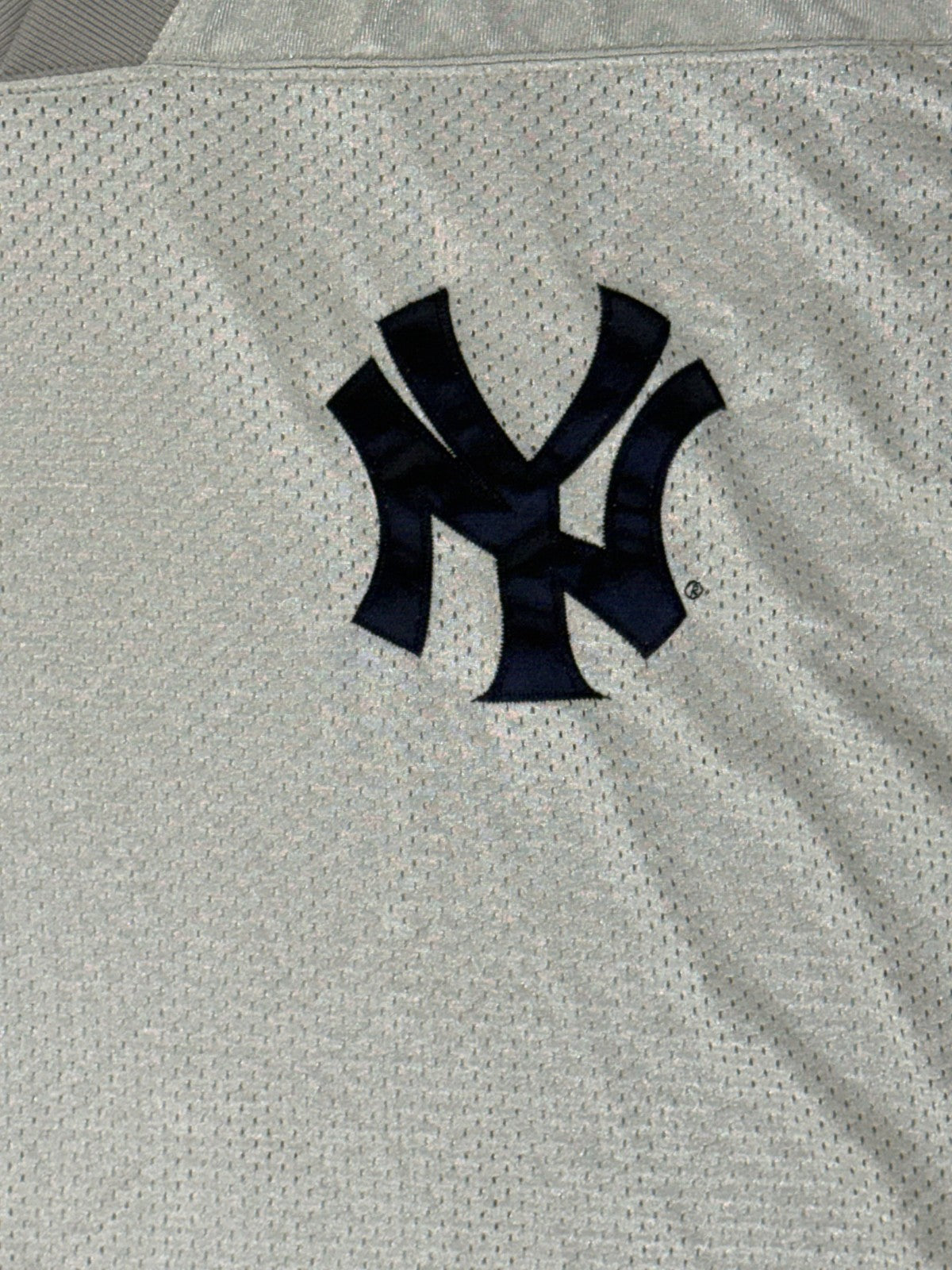 NY Yankees Gray Adidas Football Jersey / Shirt Adult Size Medium Nylon Mesh