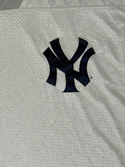 NY Yankees Gray Adidas Football Jersey / Shirt Adult Size Medium Nylon Mesh
