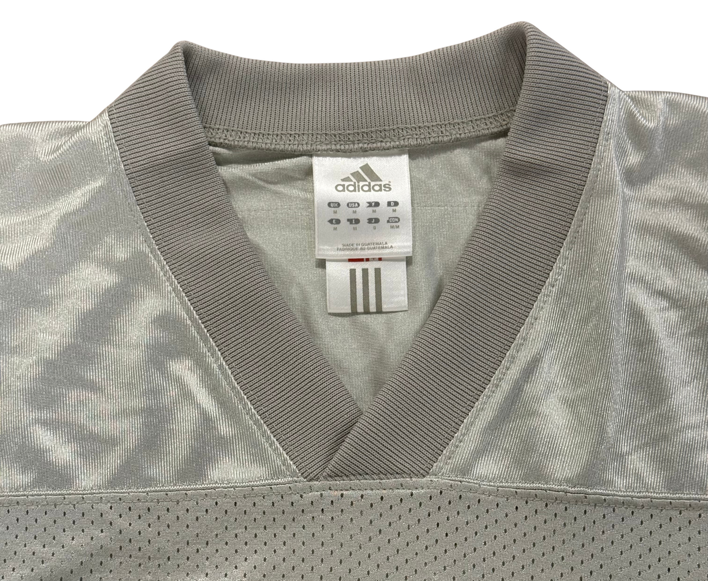 NY Yankees Gray Adidas Football Jersey / Shirt Adult Size Medium Nylon Mesh