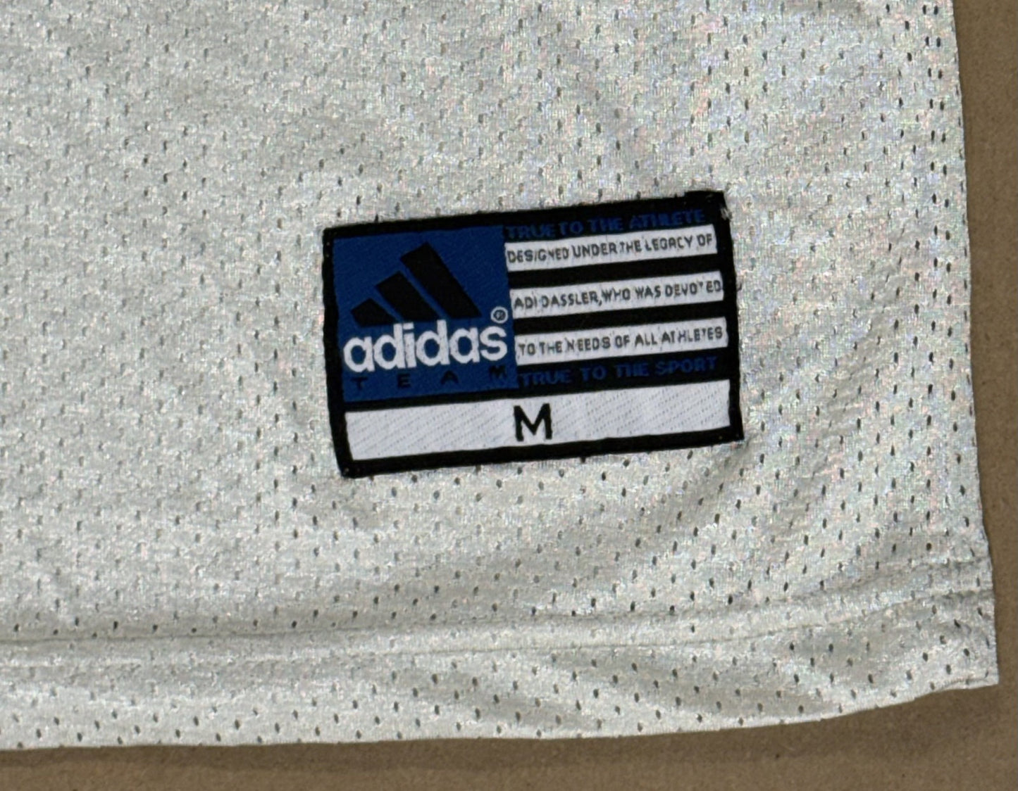 NY Yankees Gray Adidas Football Jersey / Shirt Adult Size Medium Nylon Mesh