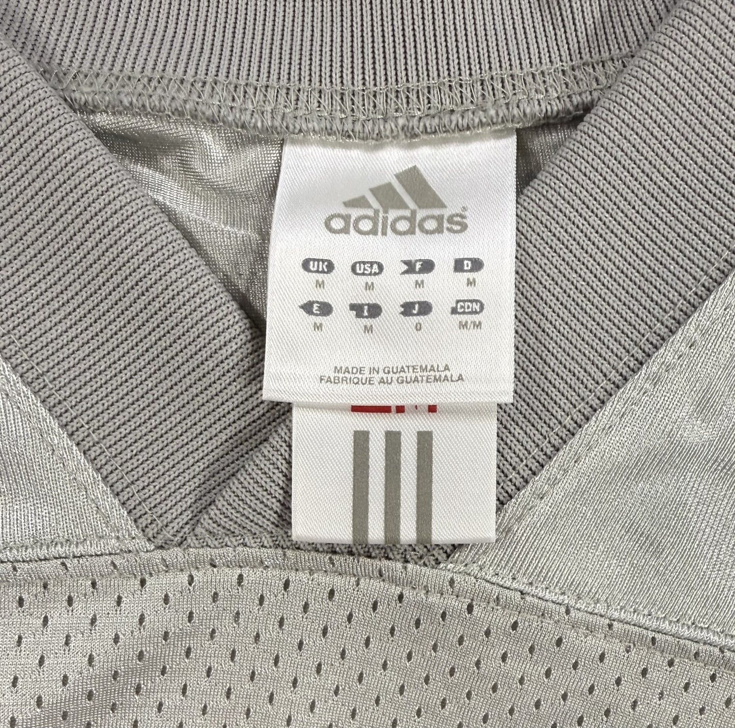 NY Yankees Gray Adidas Football Jersey / Shirt Adult Size Medium Nylon Mesh