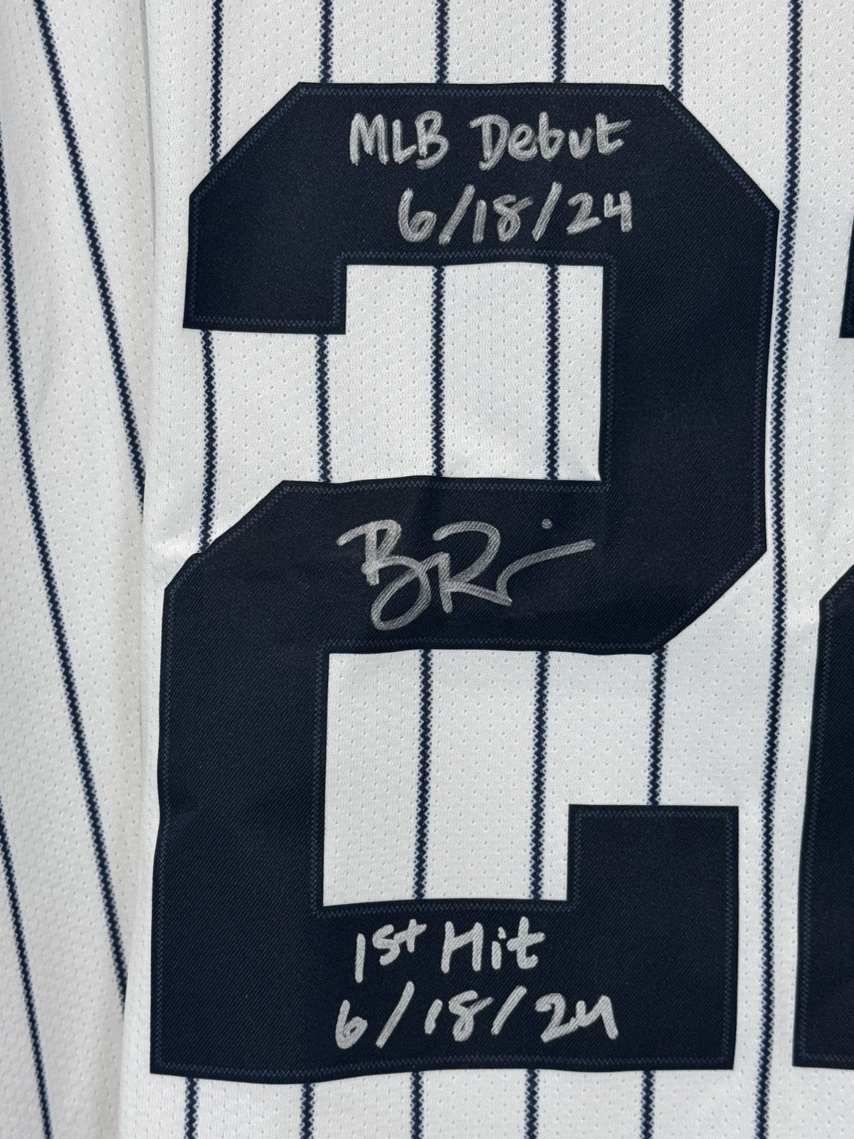 Ben Rice Signed New York Yankees #22 Nike Jersey Size XL 4 Stat Auto CX COA