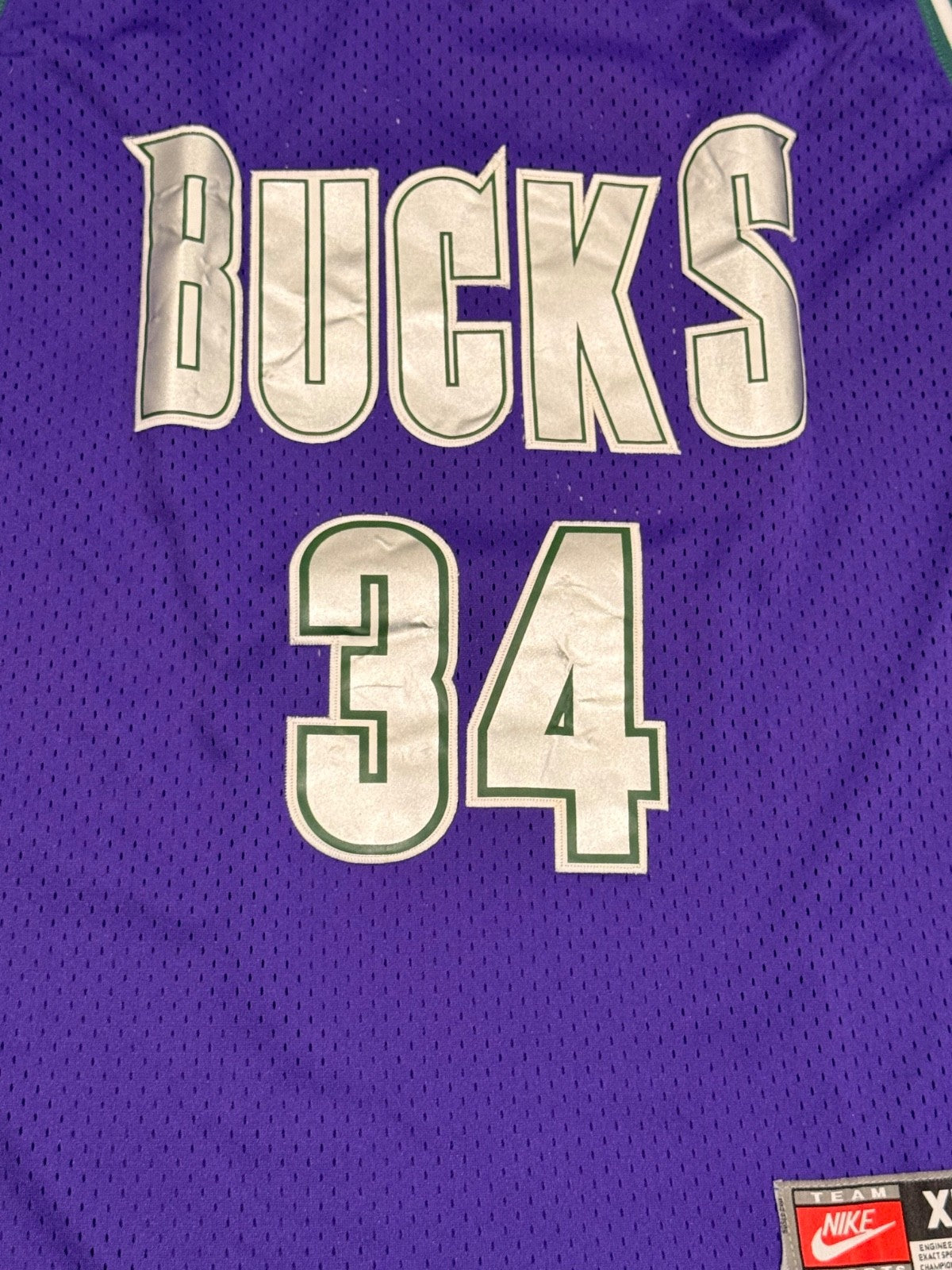 Ray Allen Milwaukee Bucks #34 Nike NBA Jersey Purple XL Length +2 Vintage
