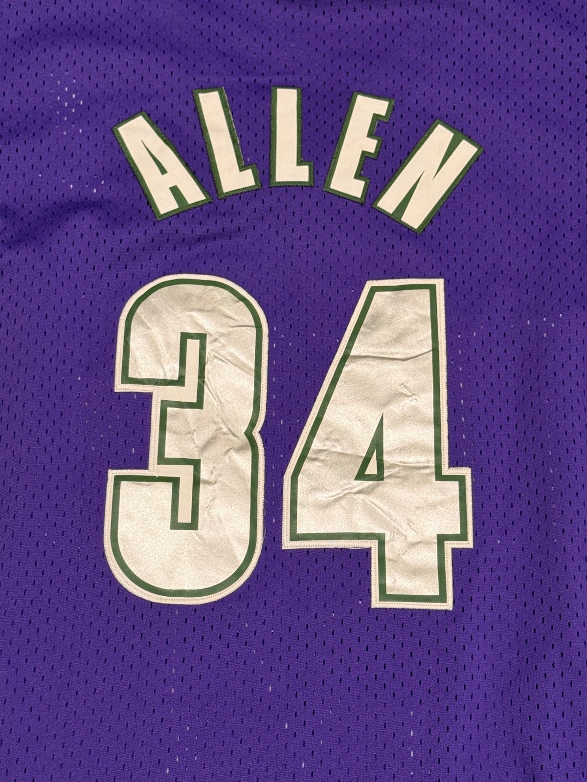 Ray Allen Milwaukee Bucks #34 Nike NBA Jersey Purple XL Length +2 Vintage
