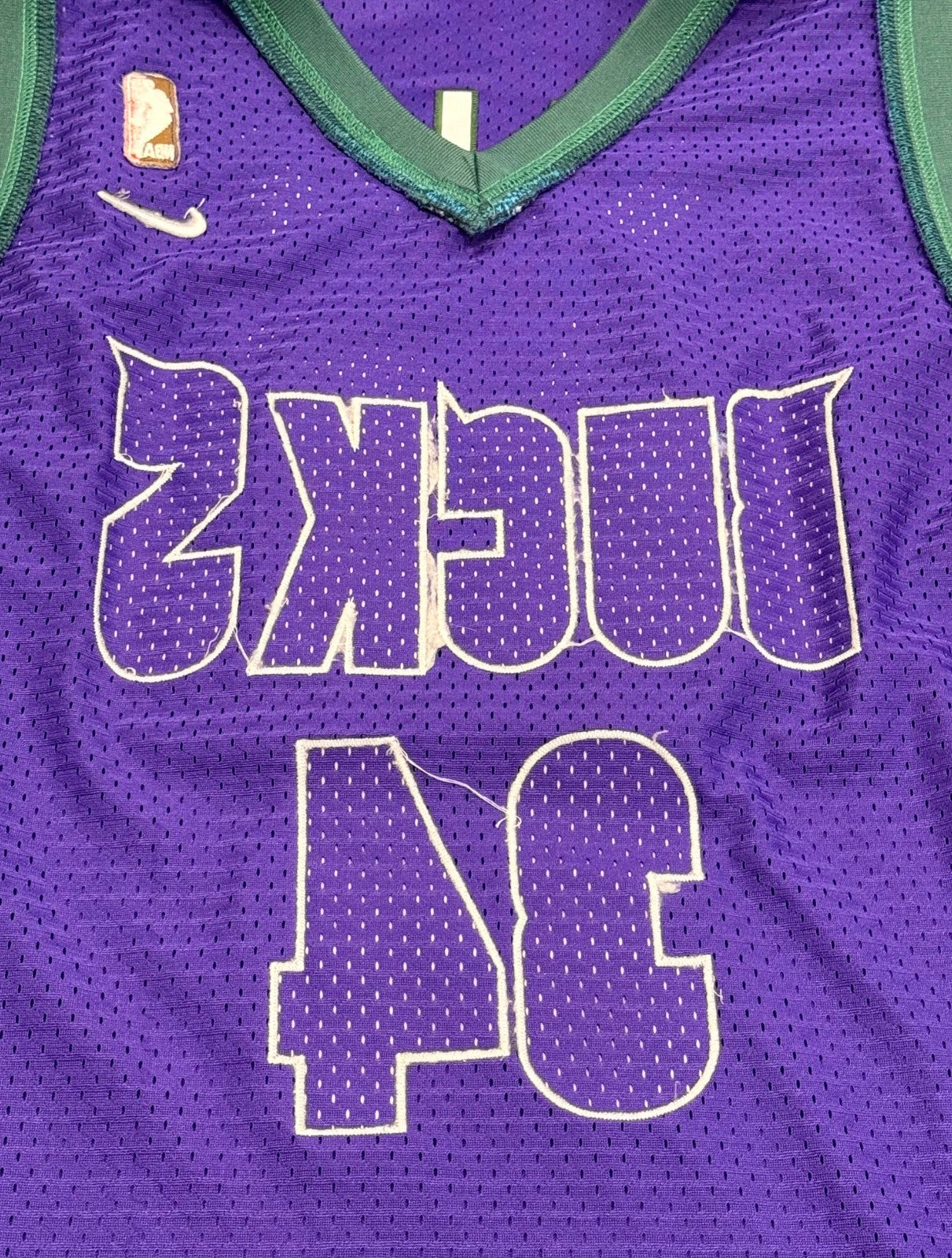 Ray Allen Milwaukee Bucks #34 Nike NBA Jersey Purple XL Length +2 Vintage