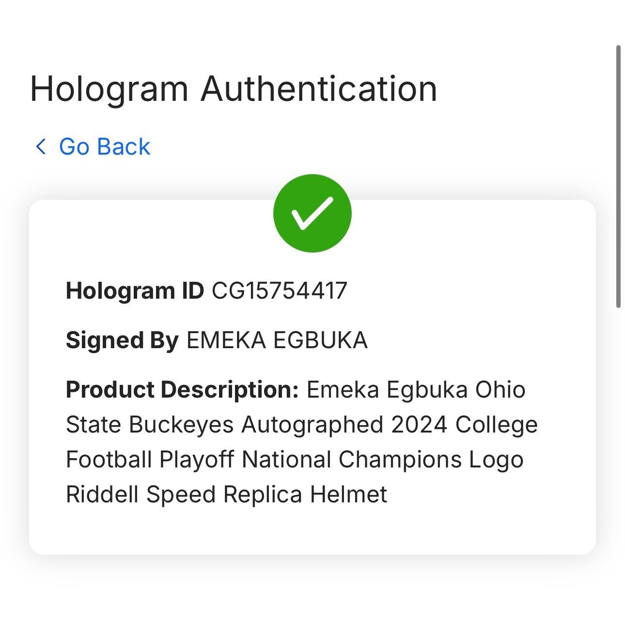 Emeka Egbuka Signed Ohio State 2024 Champion Logo Speed Rep Helmet Auto Fanatics