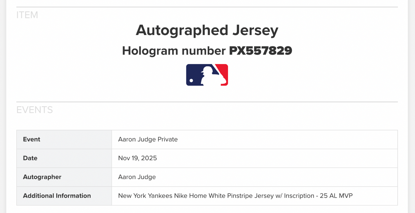 Aaron Judge Signed Nike Replica Jersey 25 AL MVP Auto Fanatics MLB COA  Yankees