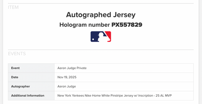 Aaron Judge Signed Nike Replica Jersey 25 AL MVP Auto Fanatics MLB COA  Yankees