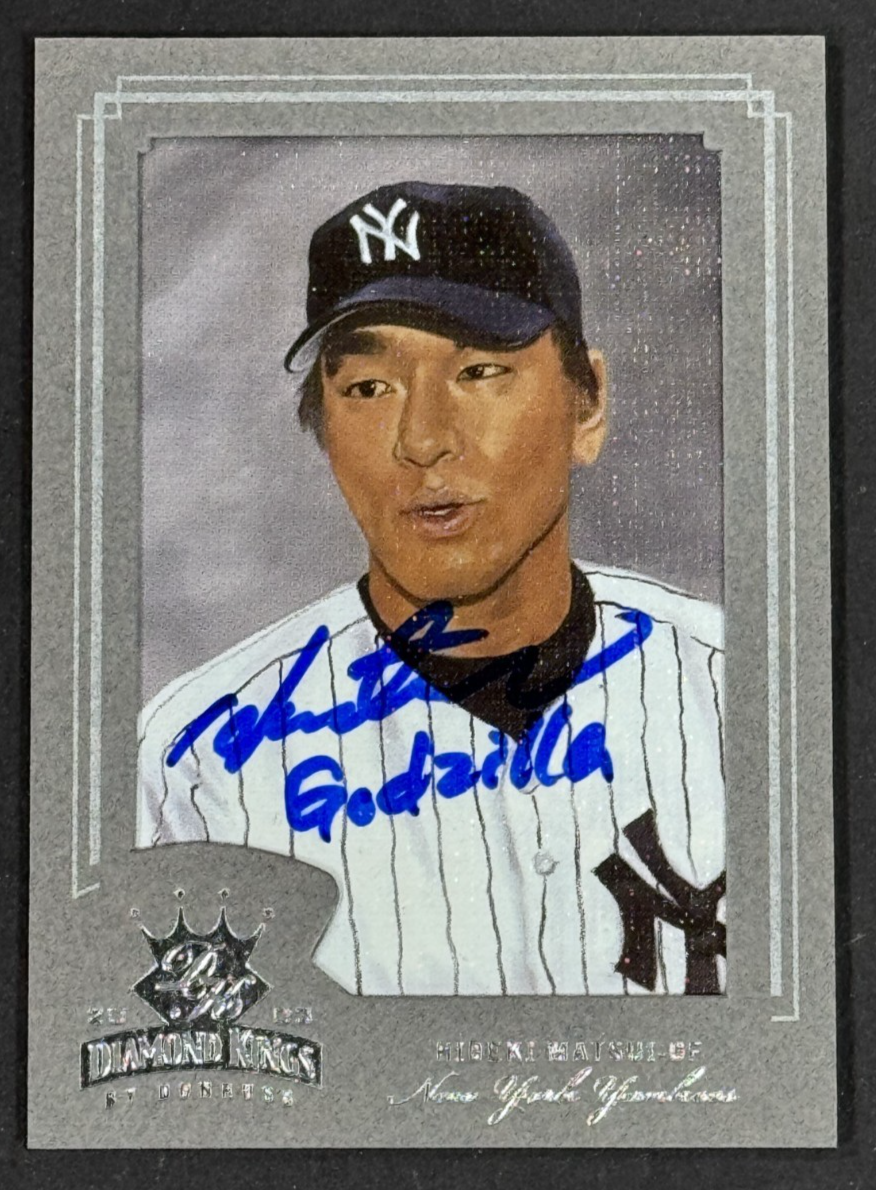 2003 Diamond Kings Signed Hideki Matsui LE/100 Godzilla Auto Lucky COA Yankees