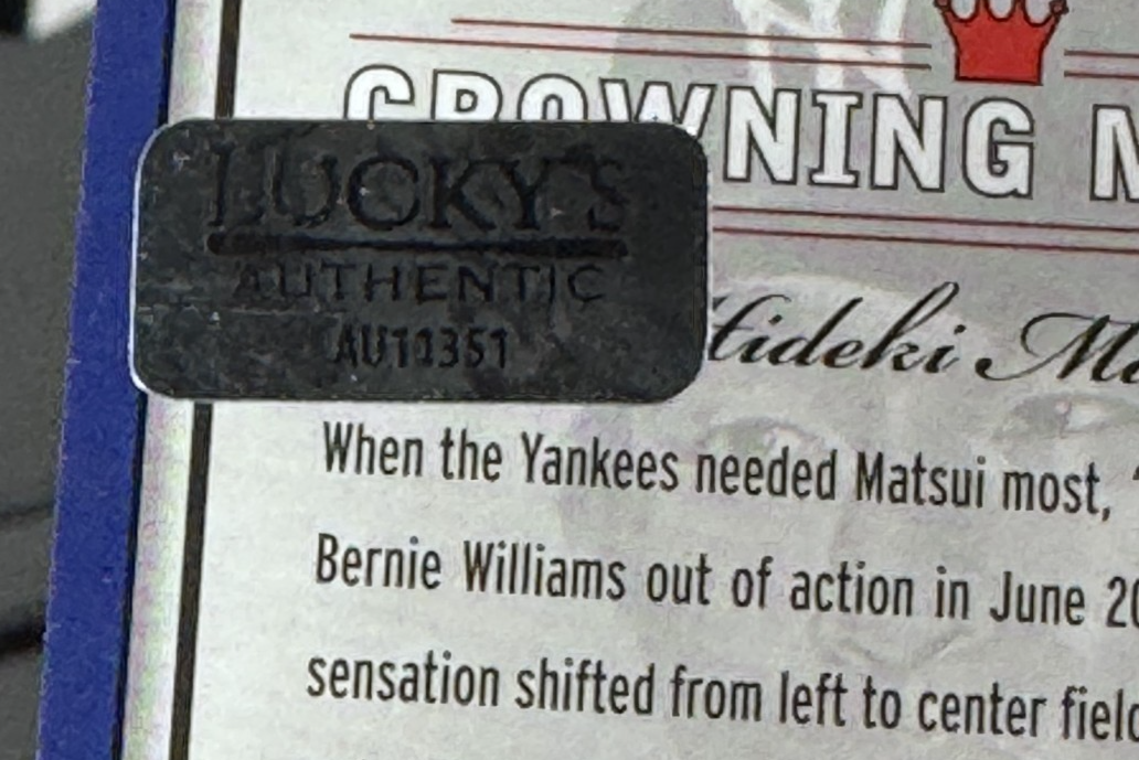 2003 Diamond Kings Signed Hideki Matsui LE/100 Godzilla Auto Lucky COA Yankees