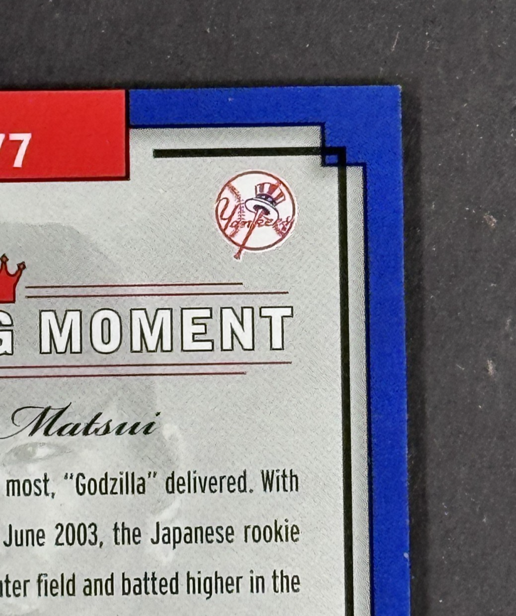 2003 Diamond Kings Signed Hideki Matsui LE/100 Godzilla Auto Lucky COA Yankees