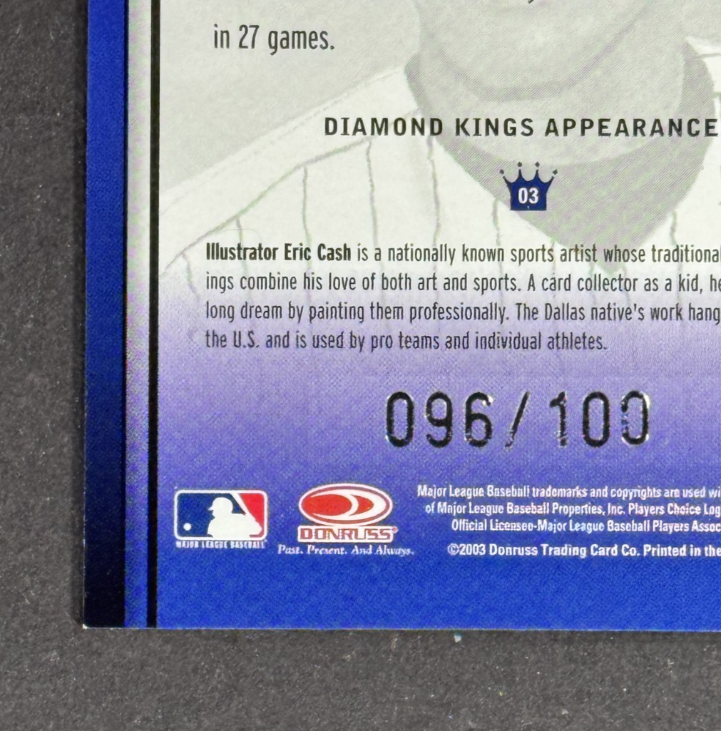 2003 Diamond Kings Signed Hideki Matsui LE/100 Godzilla Auto Lucky COA Yankees