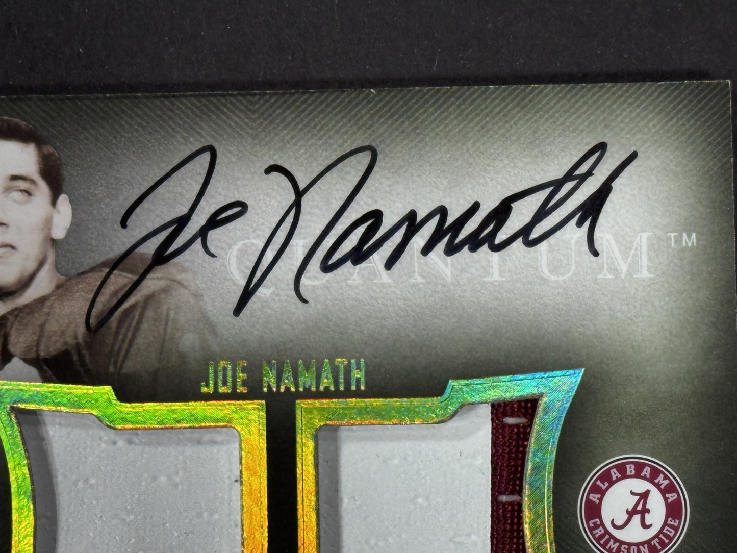 2013 UD Quantam Football Joe Namath Legacy Auto Patch 3/5 Alabama NY Jets HOF