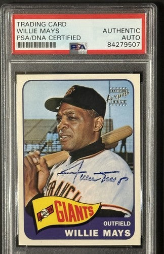 Willie Mays 1996 Topps Certified On Card Auto PSA 1965 Topps Ssp Centered HOF