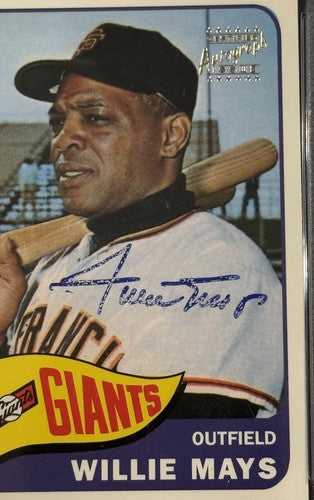 Willie Mays 1996 Topps Certified On Card Auto PSA 1965 Topps Ssp Centered HOF