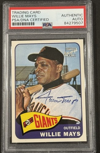 Willie Mays 1996 Topps Certified On Card Auto PSA 1965 Topps Ssp Centered HOF