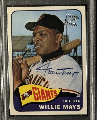 Willie Mays 1996 Topps Certified On Card Auto PSA 1965 Topps Ssp Centered HOF
