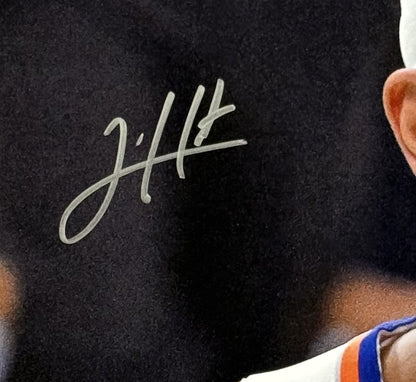 Josh Hart Signed 16x20 Framed Bleeding Playoff Photo NY Knicks Auto Fanatics COA