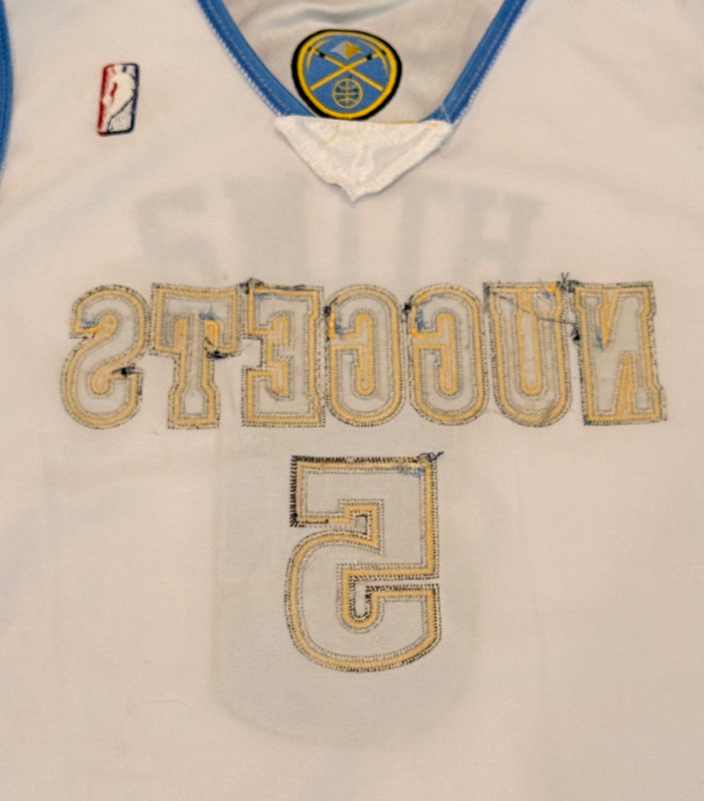 JR Smith Denver Nuggets #5 Adidas NBA White Vintage Jersey Size 52