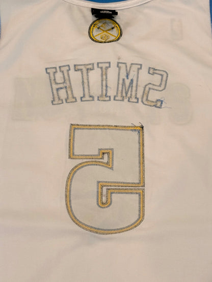 JR Smith Denver Nuggets #5 Adidas NBA White Vintage Jersey Size 52