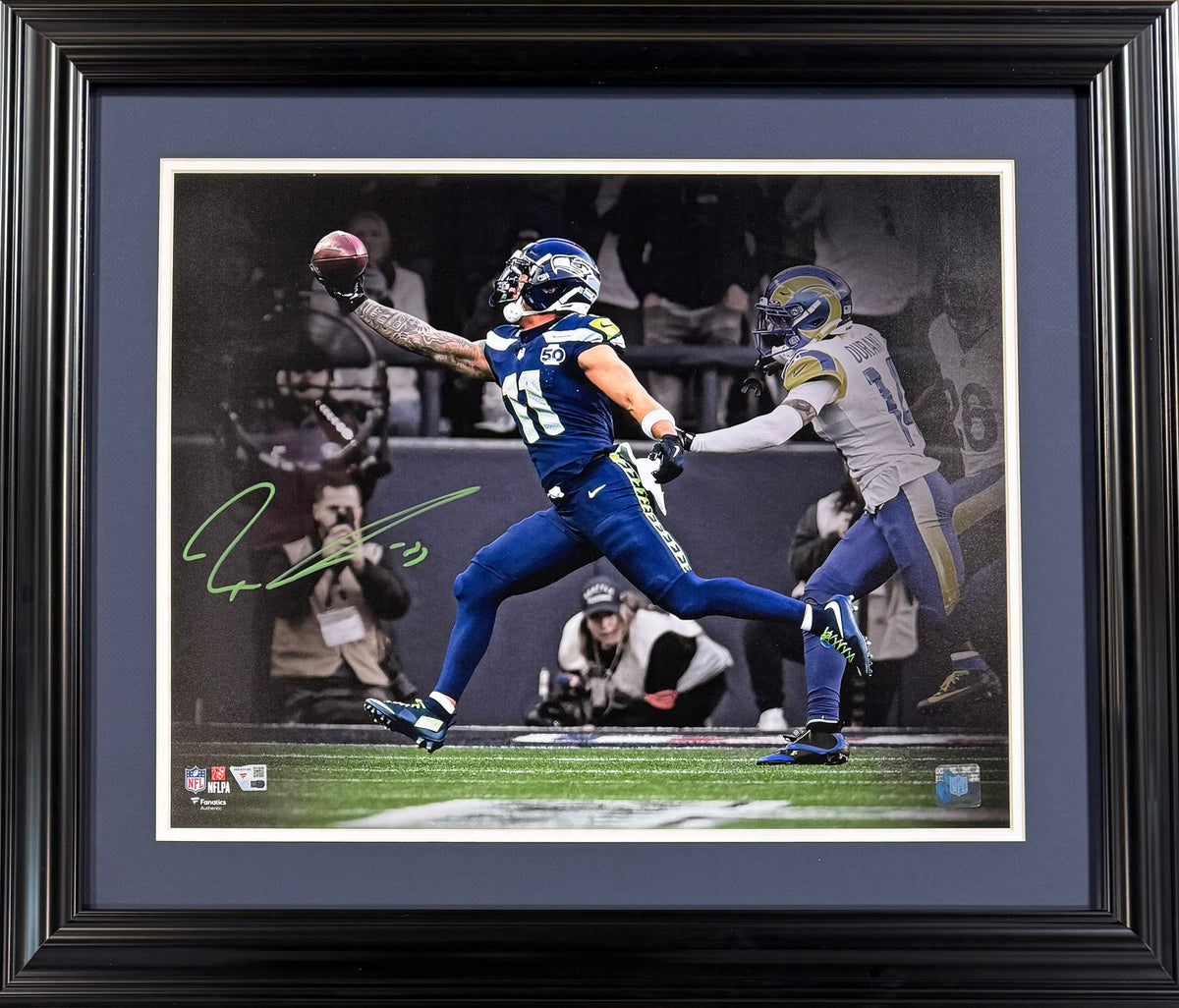 Jaxon Smith-Njigba Signed 16x20 NFC Champ Framed Photo Auto Fanatics Seahawks