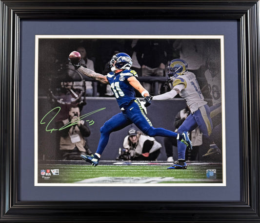 Jaxon Smith-Njigba Signed 16x20 NFC Champ Framed Photo Auto Fanatics Seahawks