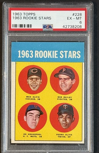 1963 Topps Tony Oliva Twins Ed Kranepool Mets RC Rookie #228 PSA 6 EX- Mint