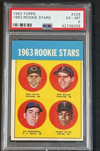 1963 Topps Tony Oliva Twins Ed Kranepool Mets RC Rookie #228 PSA 6 EX- Mint